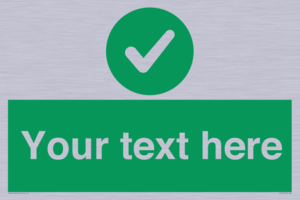 Custom green background, green circle with tick